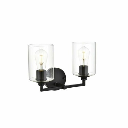 CLING 110 V E26 Two Light Vanity Wall Lamp, Black CL3477917